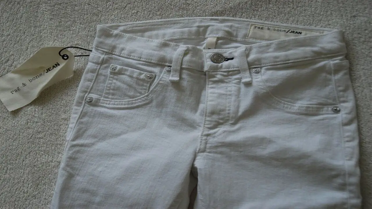 Sanded white-stains jeans
 for men