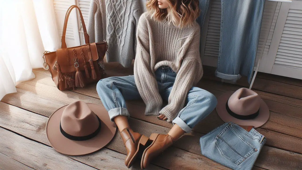 Casual Chic with Denim Ankle Pants and Oversized Sweaters