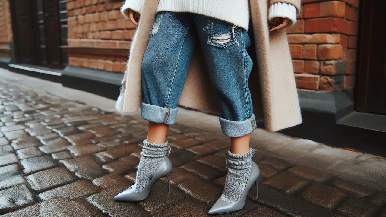 Cropped Denim + Pumps + Socks