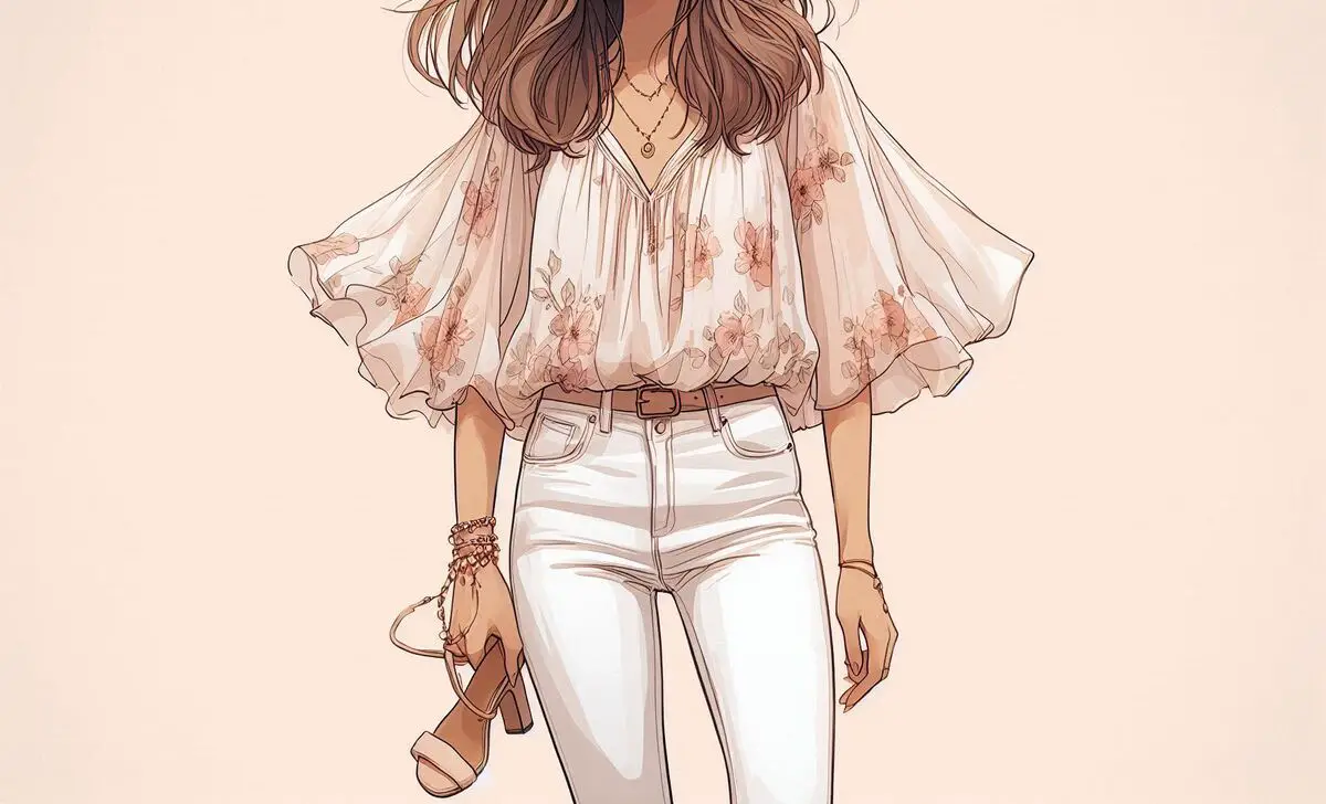 Flowy Blouse + Heeled Sandals