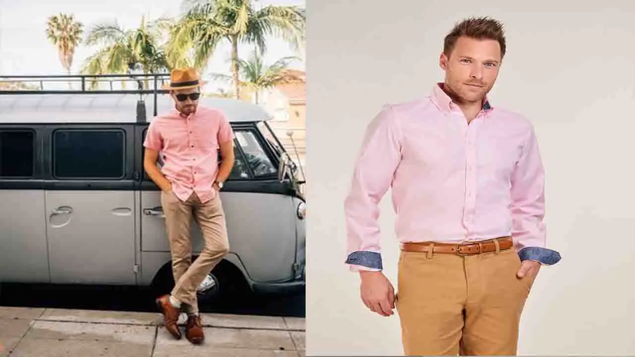 How To Accessorize An Outfit With Brown Pants And Pink Shirt