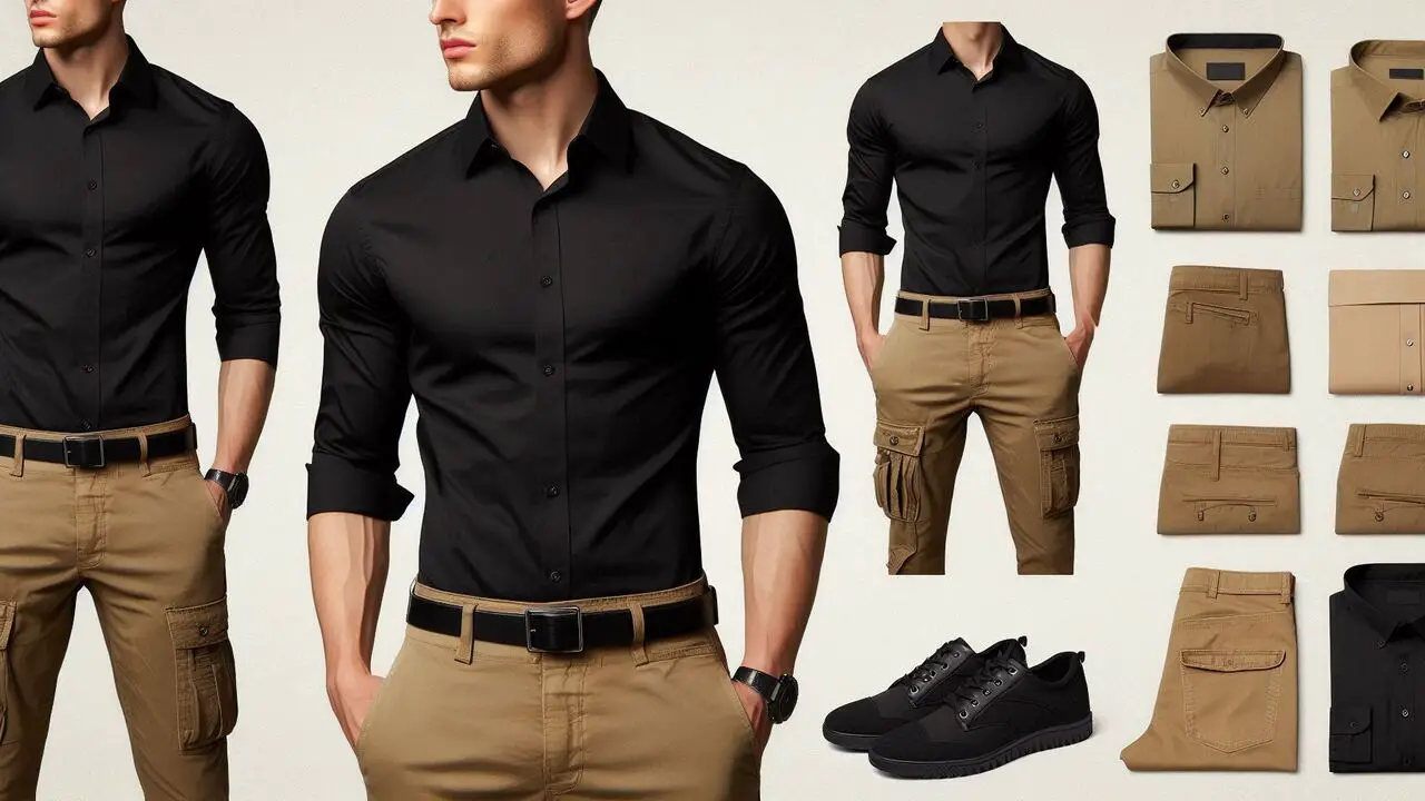 How To Wear Black Shirt With Khaki Pants For Men