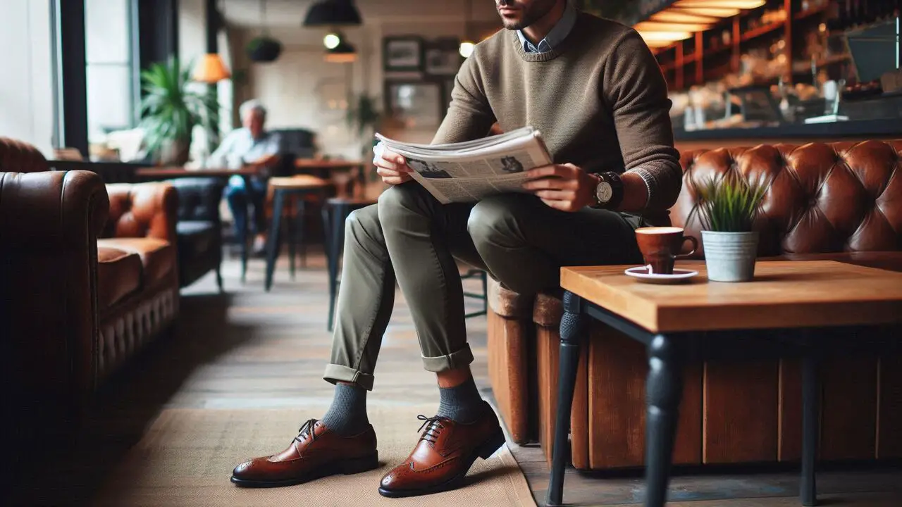 Khaki Pants+Brogues