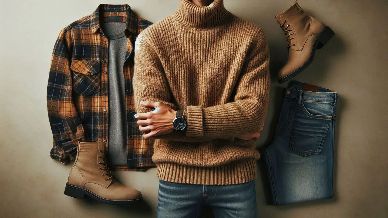 Layer A Turtleneck Under A Plaid Shirt