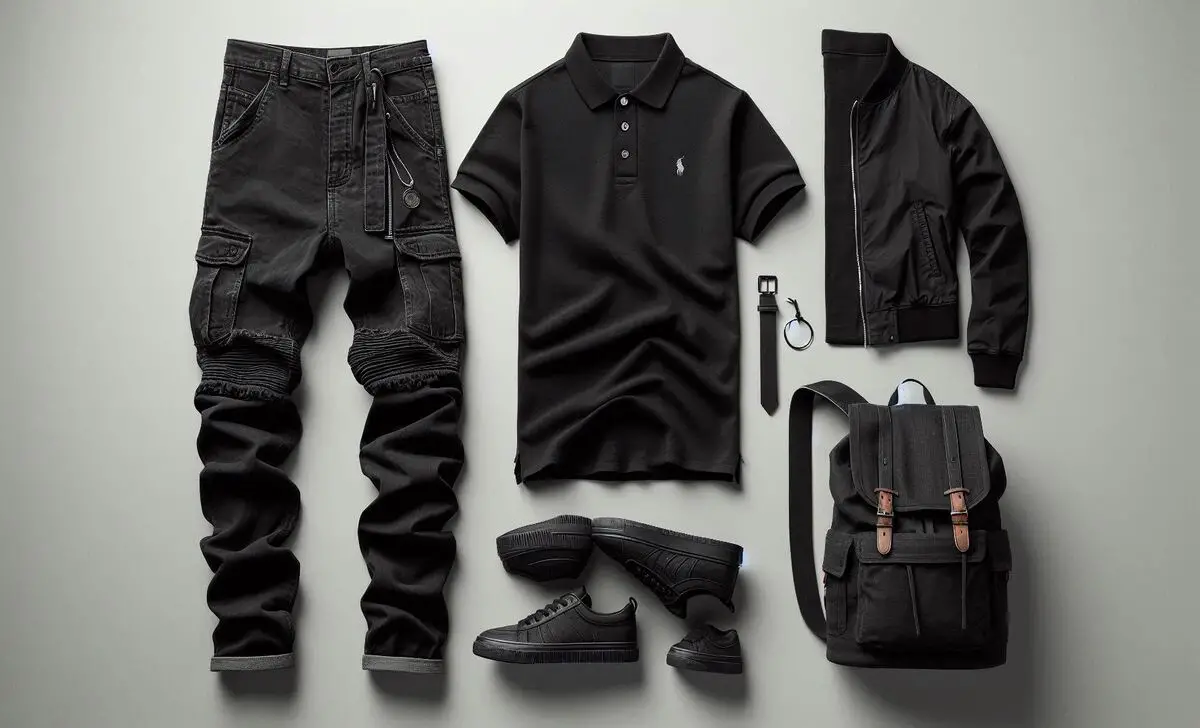 Polo With Black Baggy Jeans