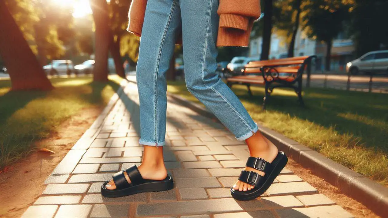 Slide Sandals With Bootcut Jeans