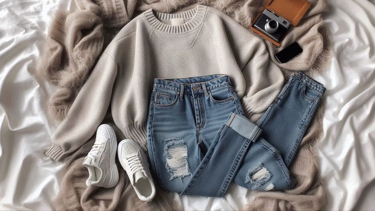 Sweatshirt With Girlfriend Jeans