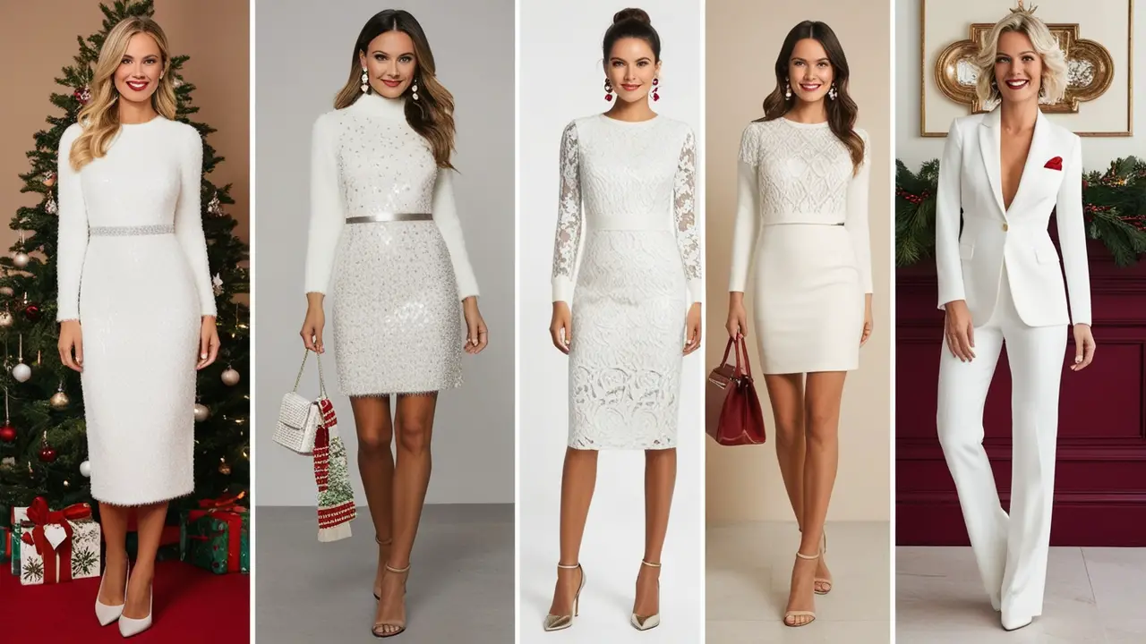 7 White Christmas Party Dress Ideas