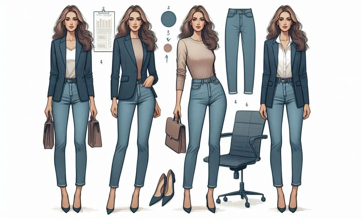 Office Ready High Rise Jeans + Blazer