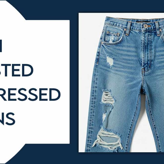 High Waisted Distressed Jeans