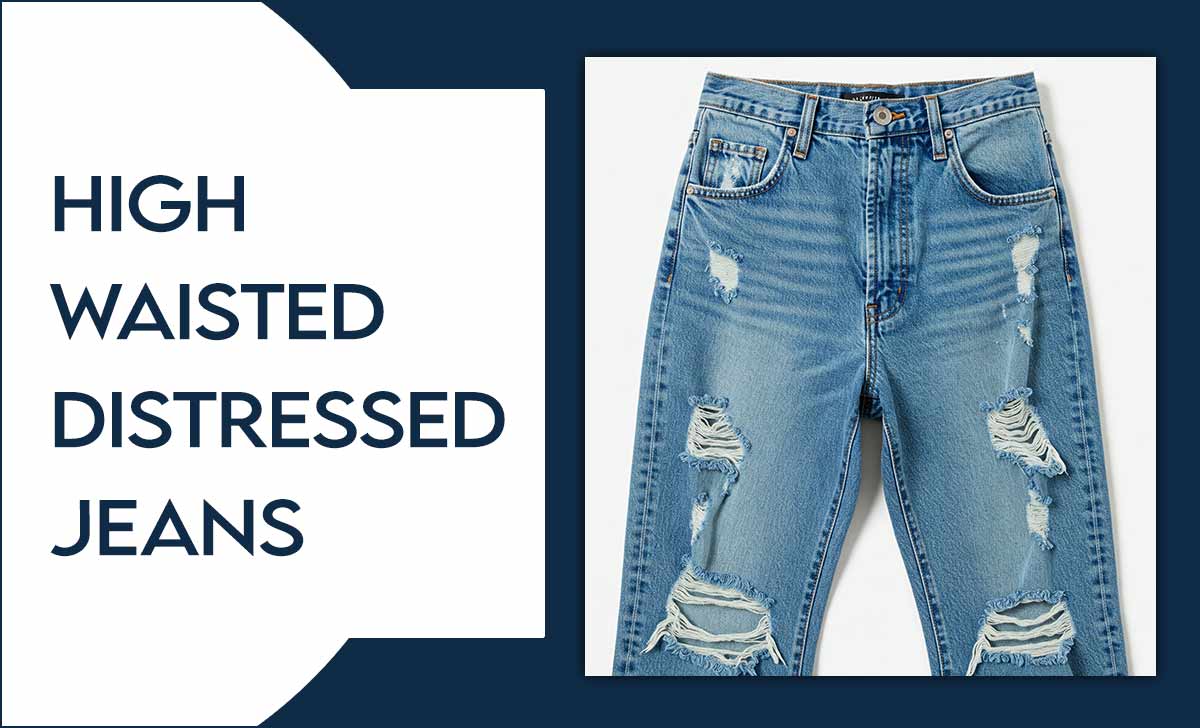 High Waisted Distressed Jeans