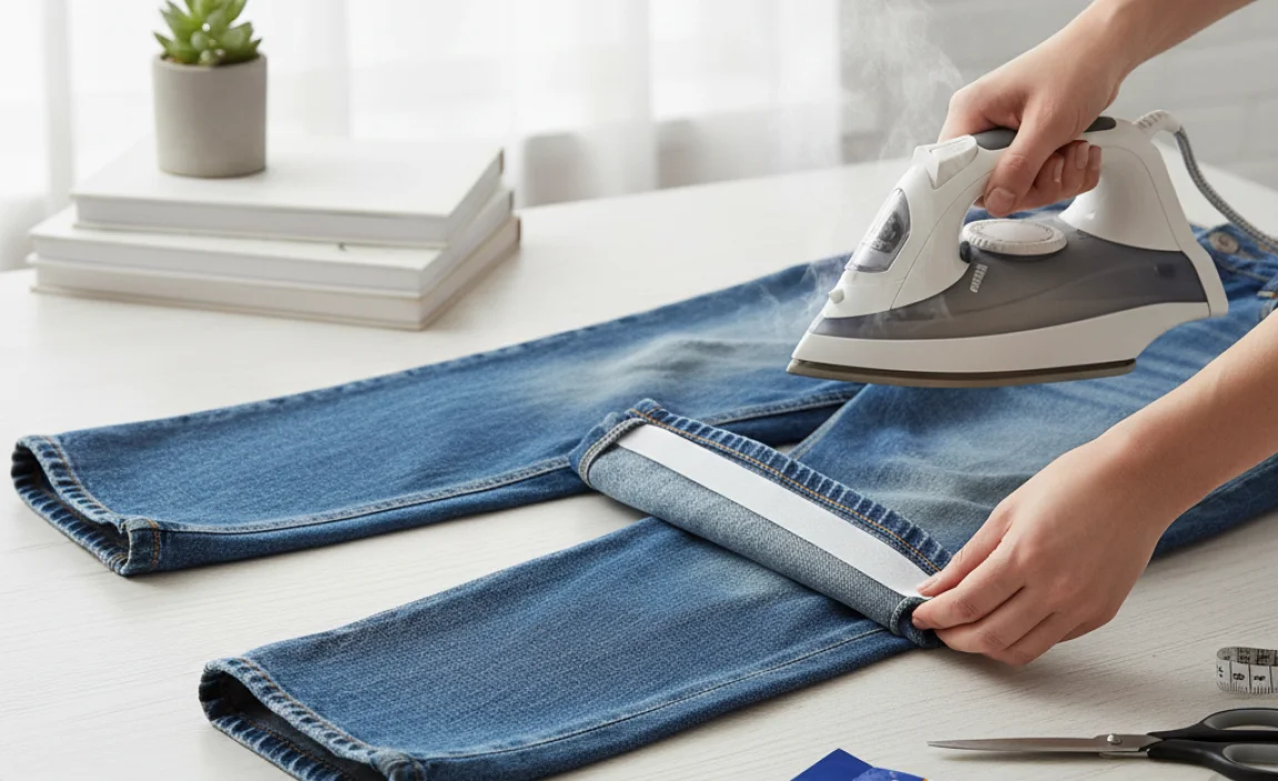 Method 1: The Iron-On Hem Tape (Fusible Webbing) Method