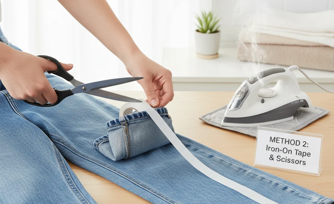 Method 2: The Iron-On Hemming Tape &amp; Scissors Method