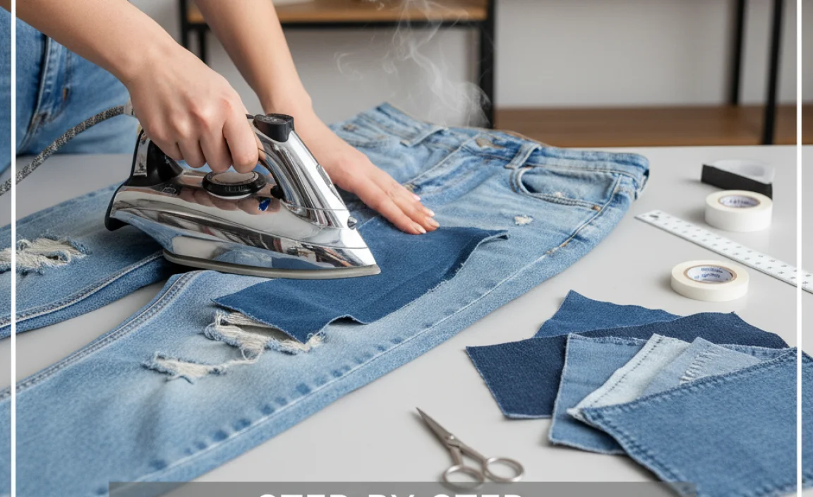 Step-by-Step: Hemming Boyfriend Jeans with Iron-On Patches