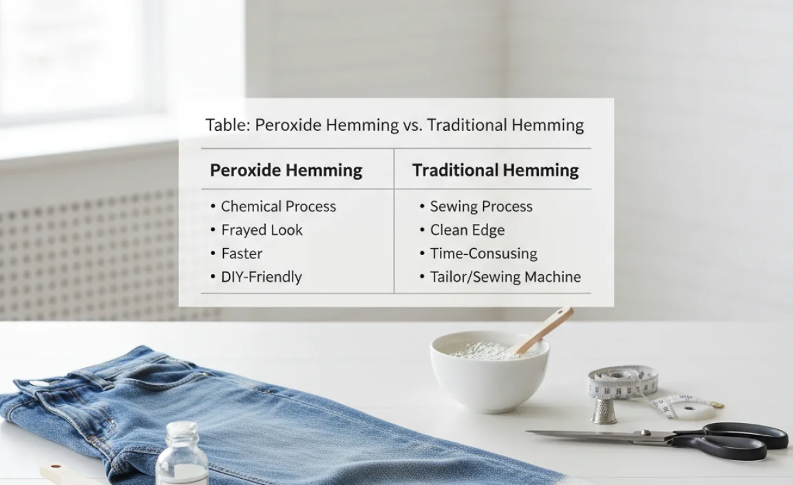 Table: Peroxide Hemming vs. Traditional Hemming