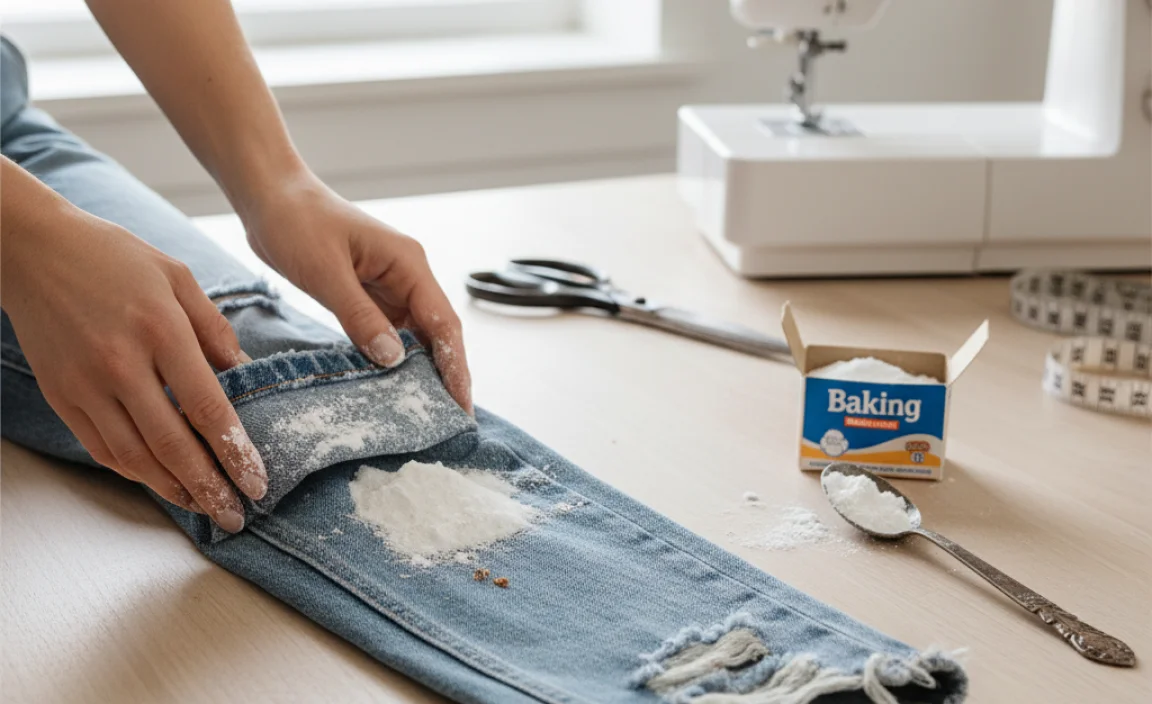 The No-Sew &#8220;Baking Soda&#8221; Method (for a Distressed Look)**
