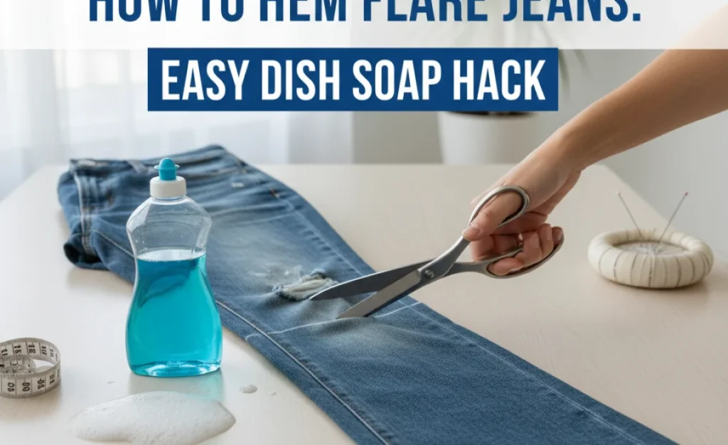 How to Hem Flare Jeans: Easy Dish Soap Hack