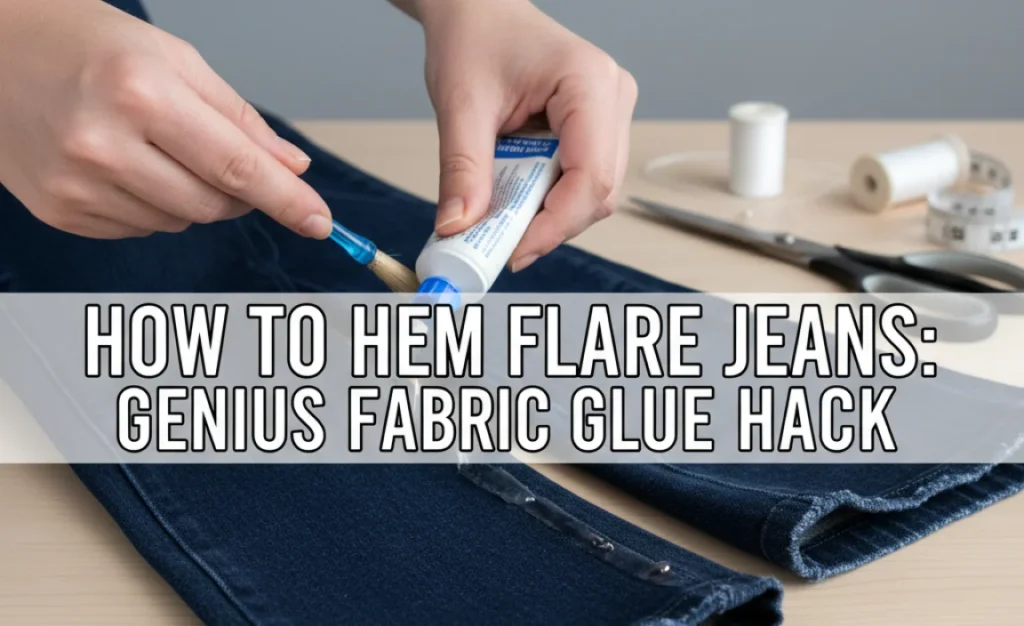 How to Hem Flare Jeans: Genius Fabric Glue Hack