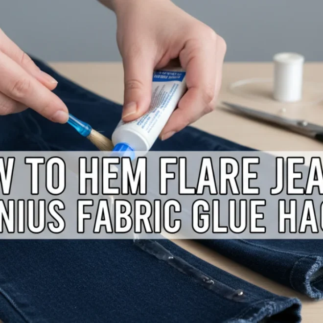How to Hem Flare Jeans: Genius Fabric Glue Hack