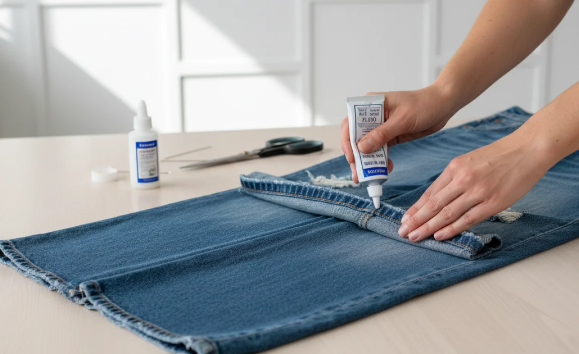 Method 1: The No-Sew Hem (Using Fabric Glue)