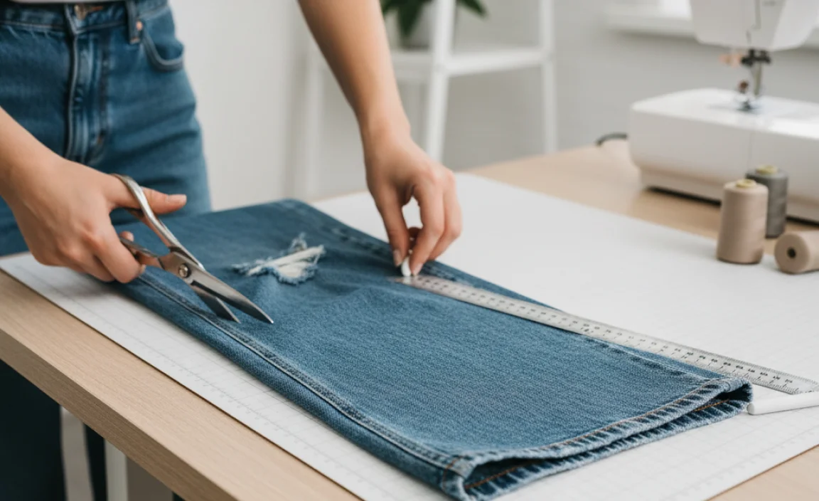 Method 2: The Cut and Fold (for Original Hem Look)