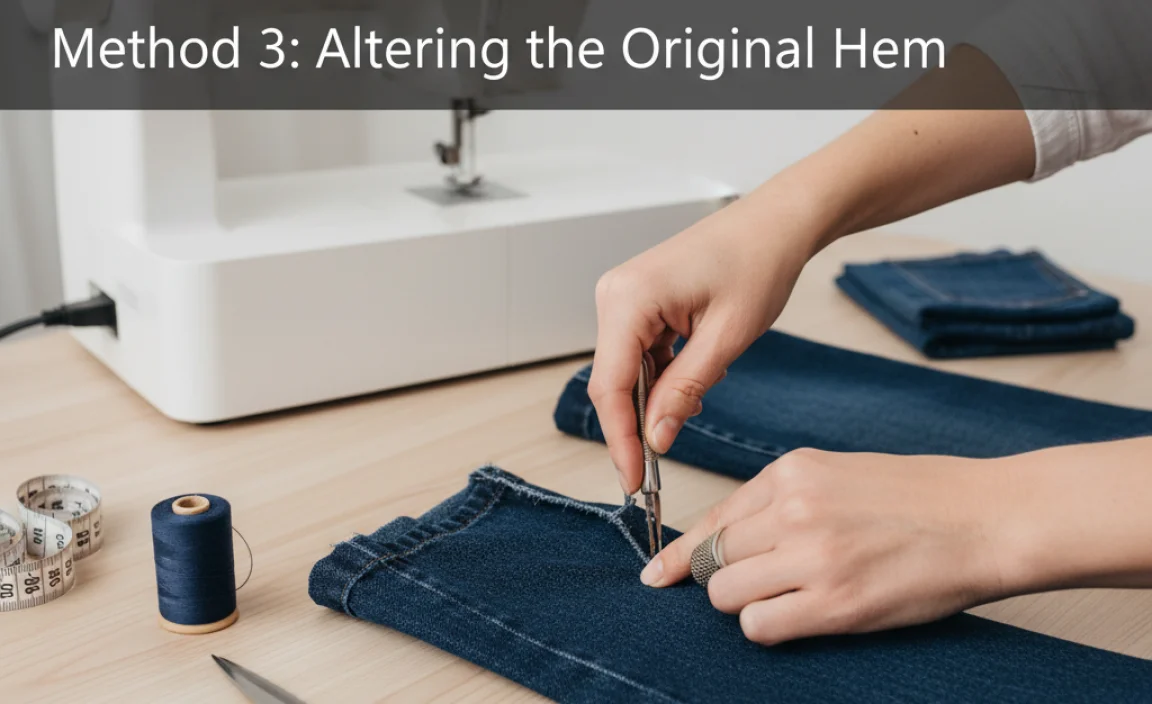 Method 3: Altering the Original Hem (For an Authentic Look)