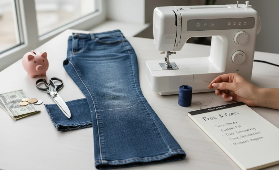 Pros and Cons of Hemming Flare Jeans Yourself