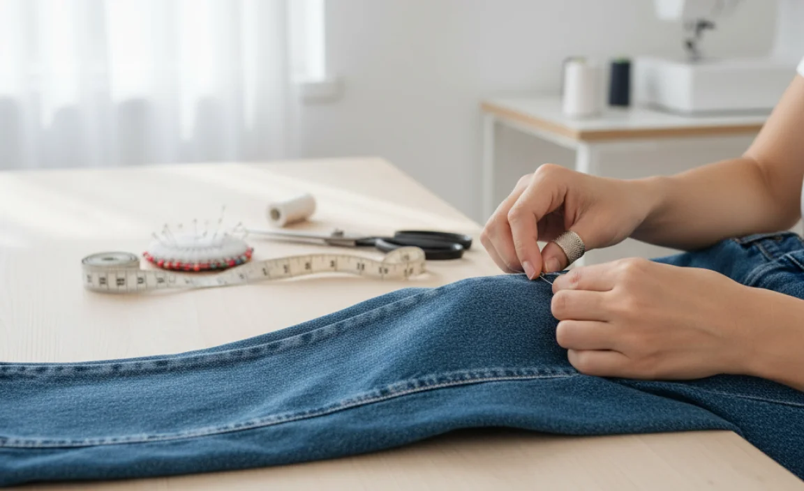 Step-by-Step: Hemming Your Straight Jeans By Hand