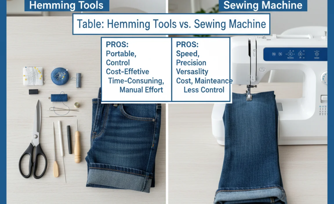 Table: Hemming Tools vs. Sewing Machine