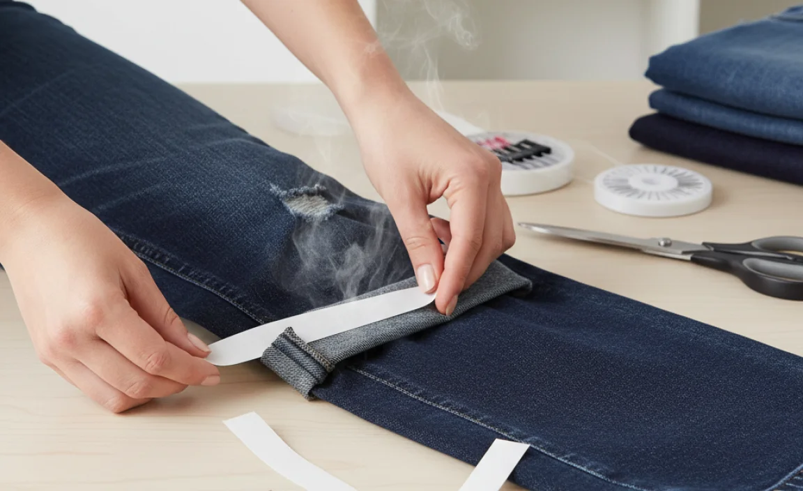 The No-Sew Method: Hemming with Iron-On Patches &amp; Tape