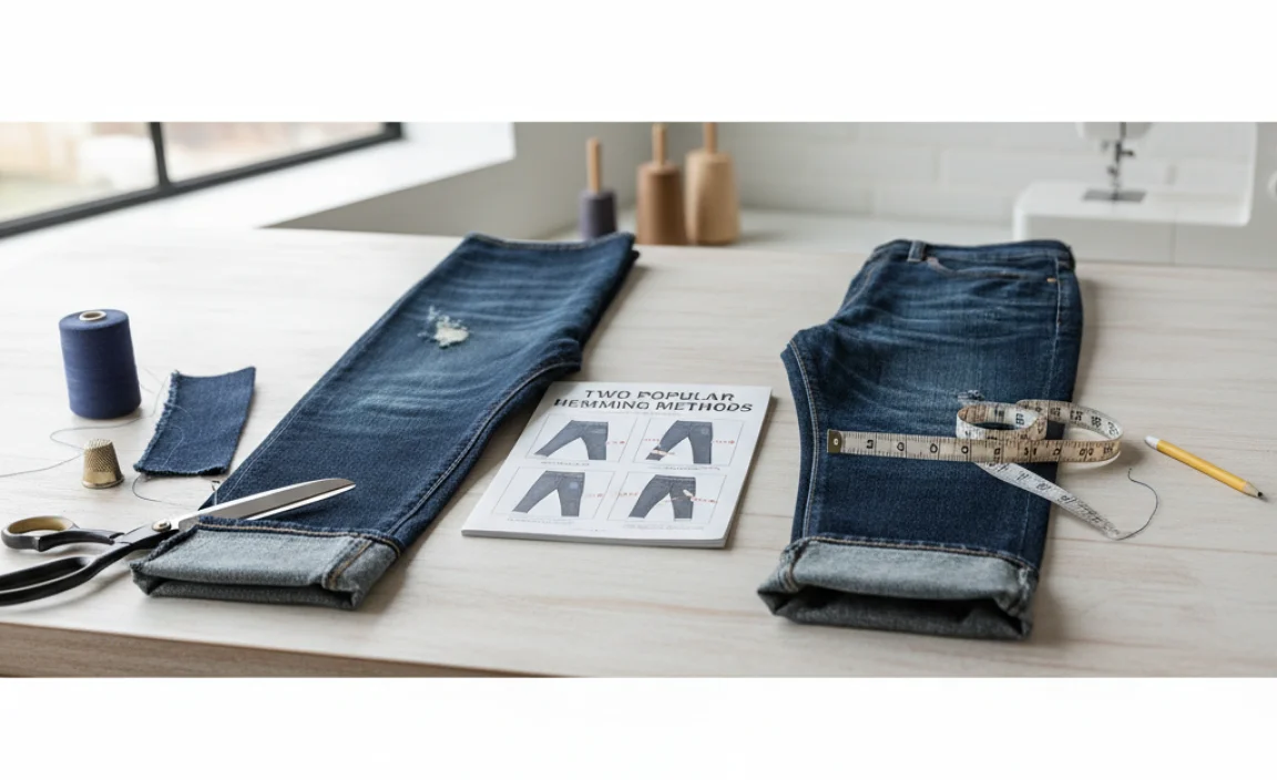 Two Popular Hemming Methods for Tapered Jeans